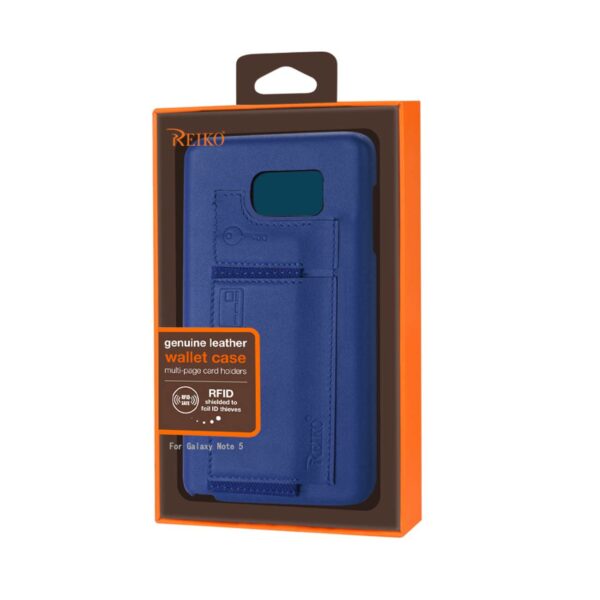 REIKO SAMSUNG GALAXY NOTE 5 RFID GENUINE LEATHER CASE PROTECTION AND KEY HOLDER IN ULTRAMARINE - Image 4