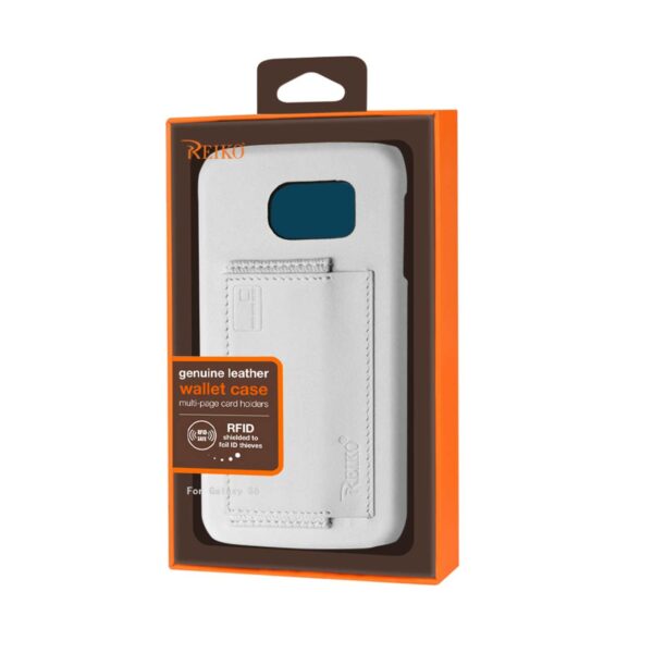 REIKO SAMSUNG GALAXY S6 RFID GENUINE LEATHER CASE PROTECTION AND KEY HOLDER IN IVORY - Image 4