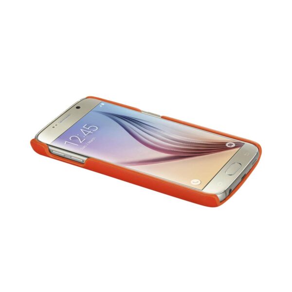 REIKO SAMSUNG GALAXY S6 RFID GENUINE LEATHER CASE PROTECTION AND KEY HOLDER IN TANGERINE - Image 3