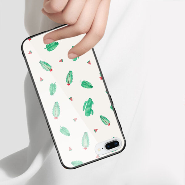 Reiko iPhone 8 Plus Hard Glass Design TPU Case - Image 2