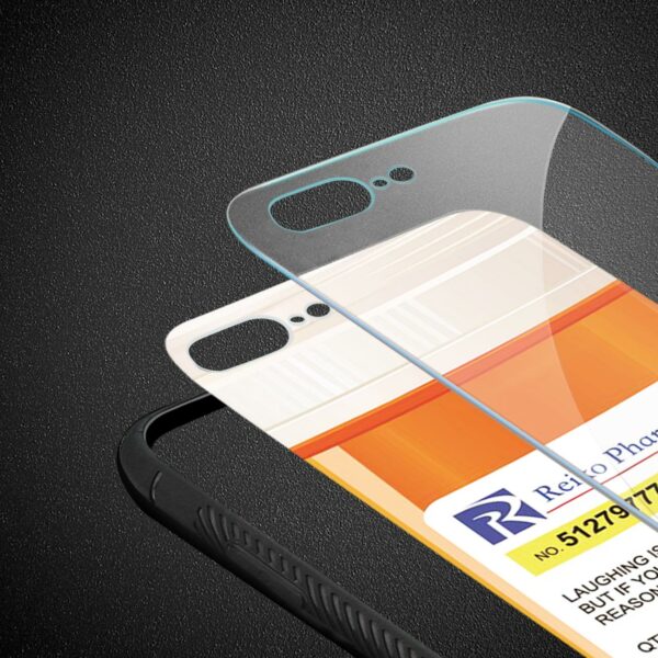 Reiko iPhone 8 Plus Hard Glass Design TPU Case With Pill Container - Image 3