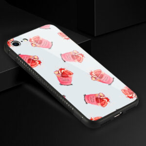 Reiko iPhone 7/8/SE2 Hard Glass Design TPU Case With Strawberry Cups - Image 2