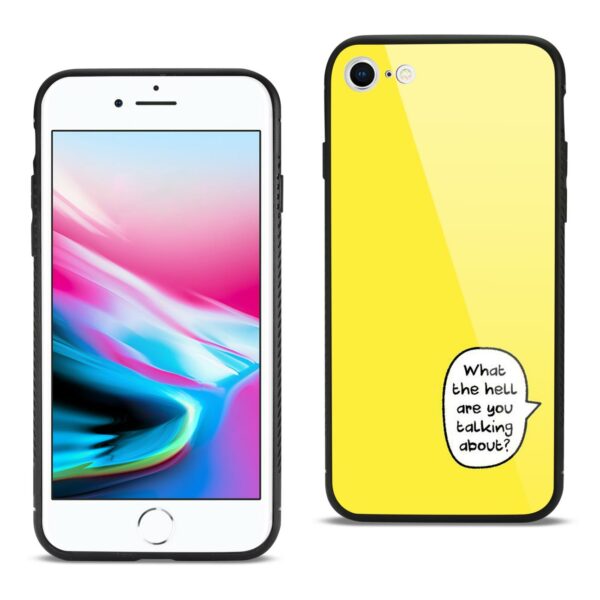 Reiko iPhone 7/8/SE2 Hard Glass Design TPU Case In Yellow