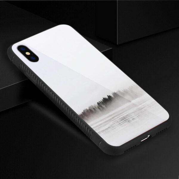 Reiko iPhone X/iPhone XS Hard Glass Design TPU Case With Lake Scene - Image 2