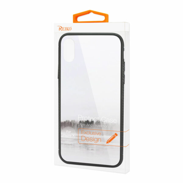Reiko iPhone X/iPhone XS Hard Glass Design TPU Case With Lake Scene - Image 4