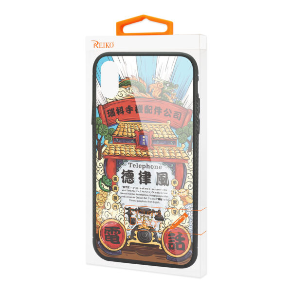 Reiko iPhone X/iPhone XS Hard Glass Design TPU Case With Phone - Image 4
