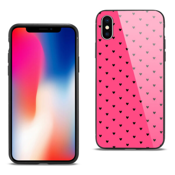 Reiko iPhone X/XS Hard Glass Design TPU Case