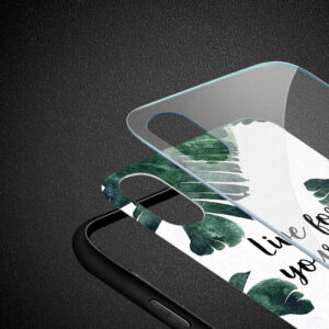 Reiko iPhone X Hard Glass Design TPU Case With Leaves Design - Image 3