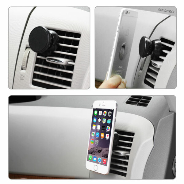 REIKO UNIVERSAL AIR VENT MAGNETIC CAR MOUNT PHONE HOLDER IN BLACK - Image 3