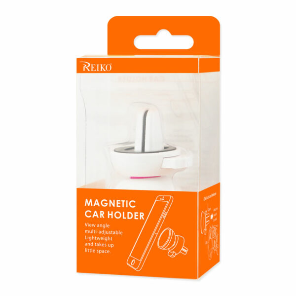 REIKO UNIVERSAL AIR VENT MAGNETIC CAR MOUNT PHONE HOLDER IN WHITE HOT PINK - Image 4