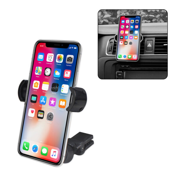 REIKO UNIVERSAL CELL PHONE AIR VENT CAR MOUNT HOLDER CRADLE IN BLACK - Image 2