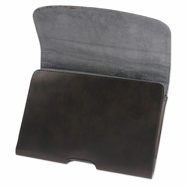 REIKO SMOOTH HORIZONTAL LEATHER POUCH IN BROWN - Image 2