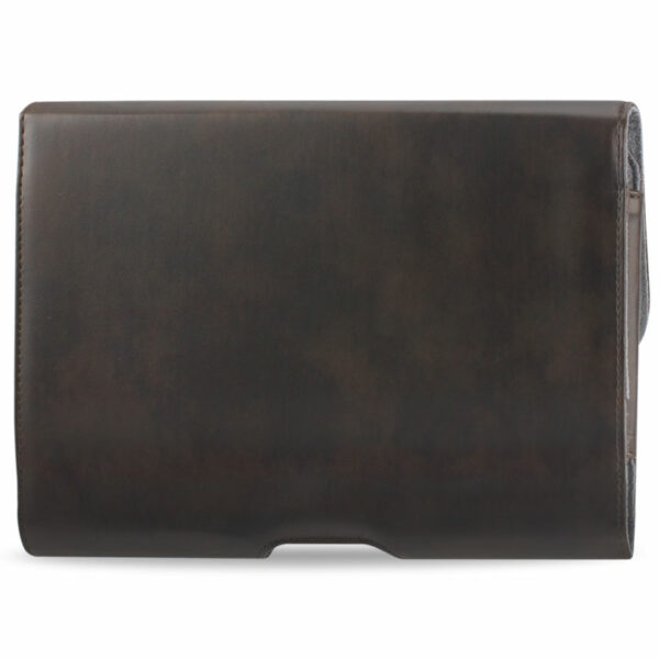 REIKO SMOOTH HORIZONTAL LEATHER POUCH IN BROWN - Image 3