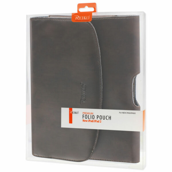 REIKO SMOOTH HORIZONTAL LEATHER POUCH IN BROWN - Image 4