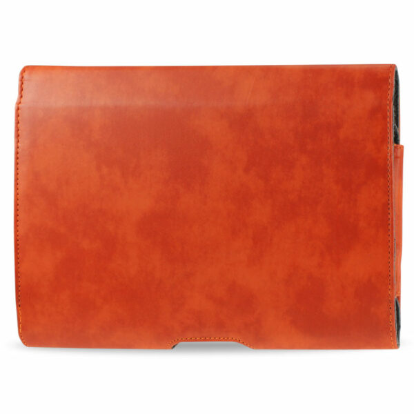 REIKO SMOOTH HORIZONTAL LEATHER POUCH IN ORANGE - Image 3