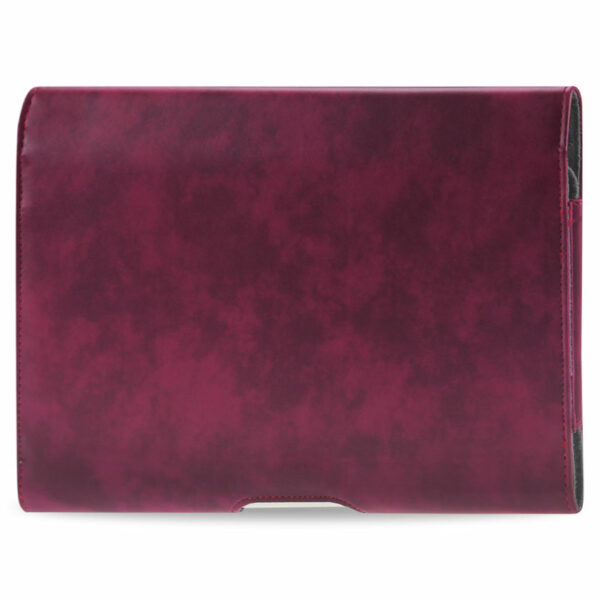 REIKO SMOOTH HORIZONTAL LEATHER POUCH IN RED - Image 3