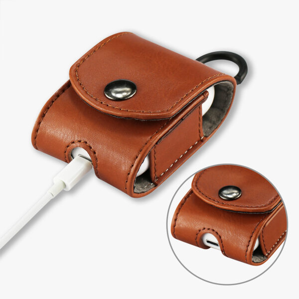 Reiko leather Case for Airpod in Brown - Image 2