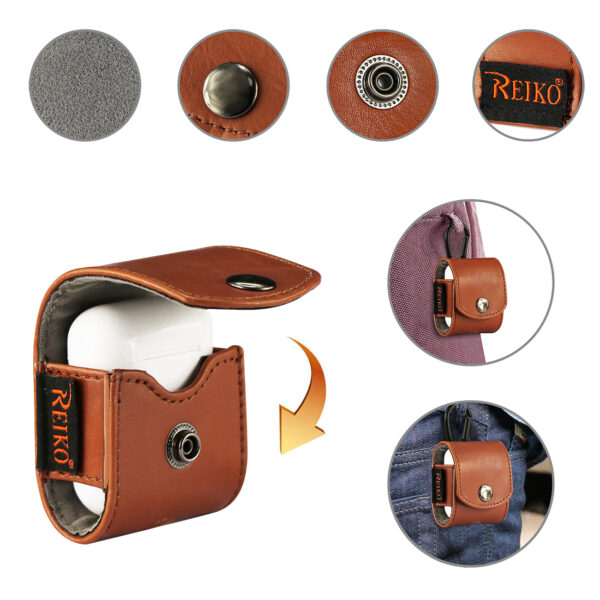 Reiko leather Case for Airpod in Brown - Image 3