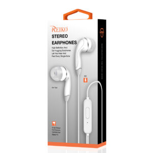 REIKO IN-EAR HEADPHONES WITH MIC IN WHITE