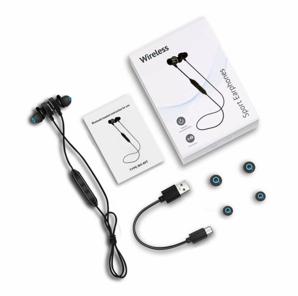 Wireless Sport Earphones with Magnetic Controlled Switch In Black - Image 4