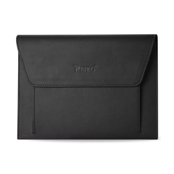 REIKO PREMIUM LEATHER CASE POUCH FOR 10.1INCHES IPADS AND TABLETS In BLACK