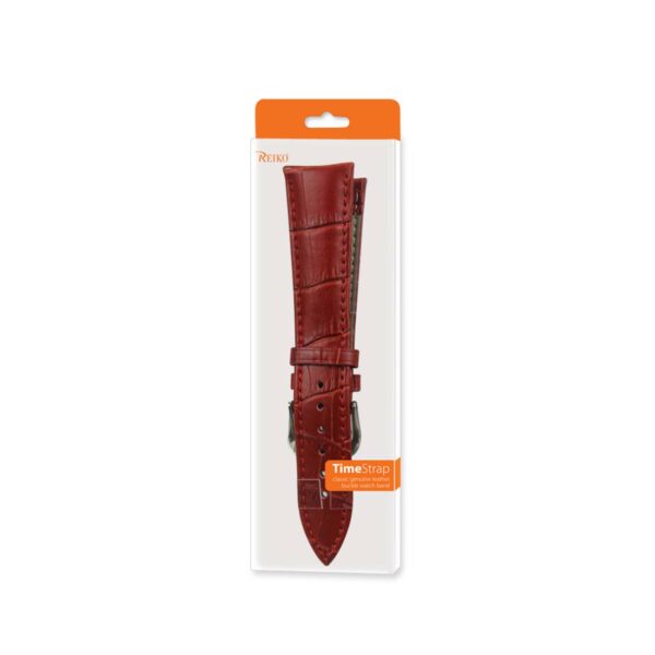 REIKO WATCH 42MM GENUINE LEATHER IWATCH BAND STRAP WITHOUT BAND ADAPTORS 38MM IN RED - Image 4