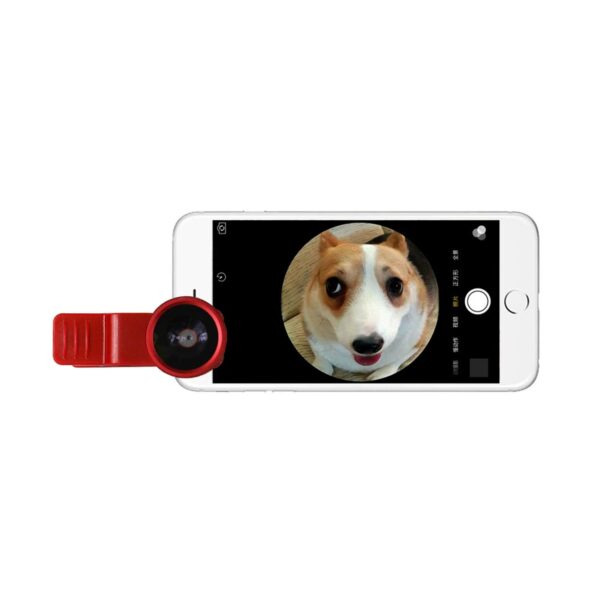 HD CAMERA FISH EYE LENS BUILT IN 180 DEGREE WIDE ANGLE IN RED - Image 3