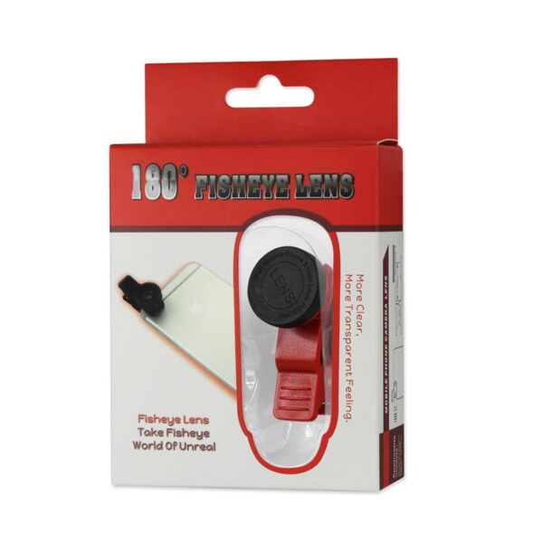 HD CAMERA FISH EYE LENS BUILT IN 180 DEGREE WIDE ANGLE IN RED - Image 4