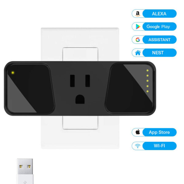 Wi-Fi Mini Smart Plug In Black - Image 4