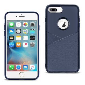 APPLE IPHONE 8 PLUS TPU Leather feel Case Leather Fit Flexible Slim Premium Case in Blue