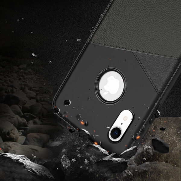 APPLE IPHONE XR TPU Leather feel Case Leather Fit Flexible Slim Premium Case in Black - Image 3