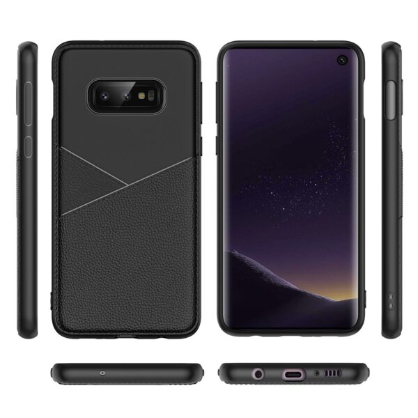 SAMSUNG GALAXY S10 Lite(S10e) TPU Leather feel Case Leather Fit Flexible Slim Premium Case in Black - Image 3