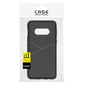 SAMSUNG GALAXY S10 Lite(S10e) TPU Leather feel Case Leather Fit Flexible Slim Premium Case in Black - Image 4