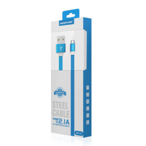 High Speed Type-C Steel Data Cable in Blue - Image 2
