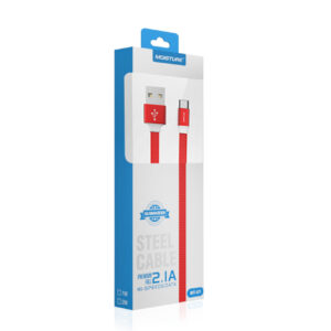 High Speed Type-C Steel Data Cable in Red - Image 2