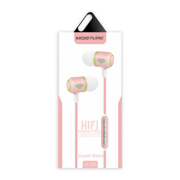 M-99 Super Bass Earphones in  Pink - Image 2