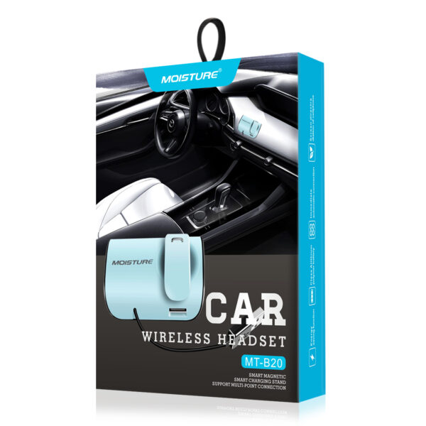 Moisture MT-B20 Bluetooth Earphones With Charger Adapter For Car In Blue - Image 2