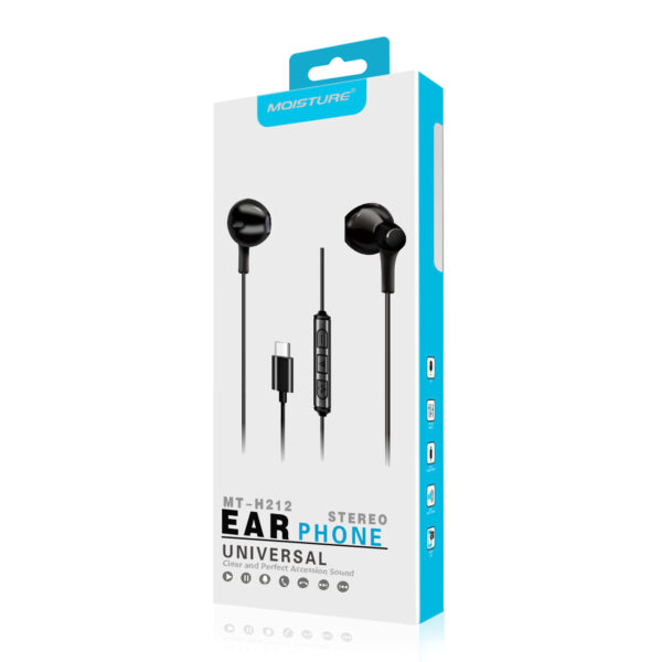 Moisture MT-H212 Earphones For Type C In Black - Image 2