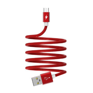 Moisture 2.6A Premium Full Hi-Speed USB A To Micro USB Data Cable In Red - Image 2