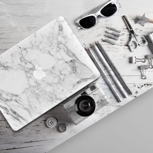 Superior iBenzer  Neon Party Macbook Pro 13 A1706& A1708 White Marble case Newest 2016-2018 Release - Image 4
