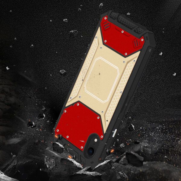 APPLE IPHONE XR Metallic Front Cover Case In Red and Gold - Image 3