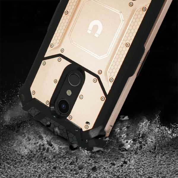 LG K10(2018) Metallic Front Cover Case In Rose Gold - Image 3