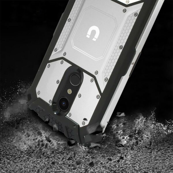 LG K10(2018) Metallic Front Cover Case In Silver - Image 3