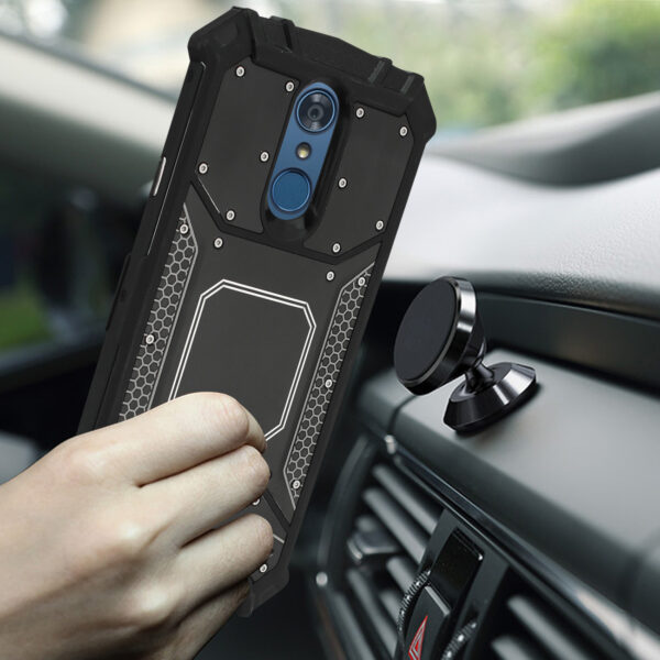 LG Q7 Plus Metallic Front Cover Case In Black - Image 2