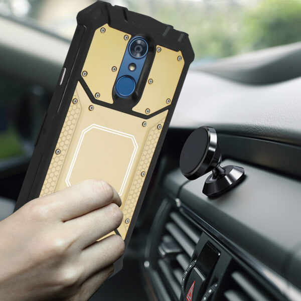 LG Q7 Plus Metallic Front Cover Case In Gold - Image 2