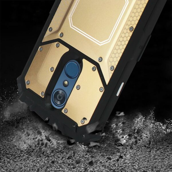 LG Q7 Plus Metallic Front Cover Case In Gold - Image 3