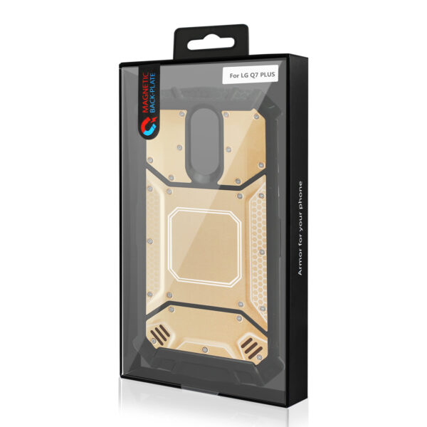 LG Q7 Plus Metallic Front Cover Case In Gold - Image 4