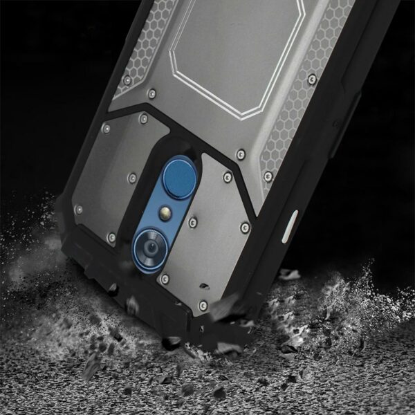 LG Q7 Plus Metallic Front Cover Case In Gray - Image 3