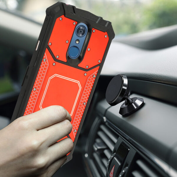 LG Q7 Plus Metallic Front Cover Case In Red - Image 2