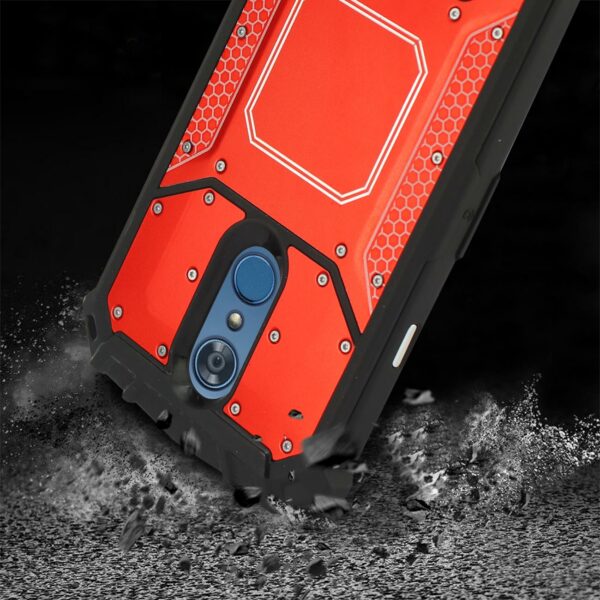 LG Q7 Plus Metallic Front Cover Case In Red - Image 3